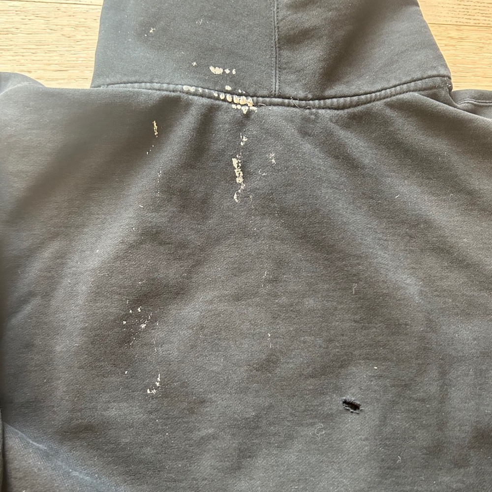 Billabong Mens Black Graphic Full Zip Hoodie Distressed Skater Y2K 0680 - Picture 10 of 11